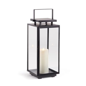 New Modern Black PC Finished Metal and Glass <b>Lantern</b> In <b>Large</b> Size For Home Outdoor And Garden Decoration Handmade Customized - Product Image 1