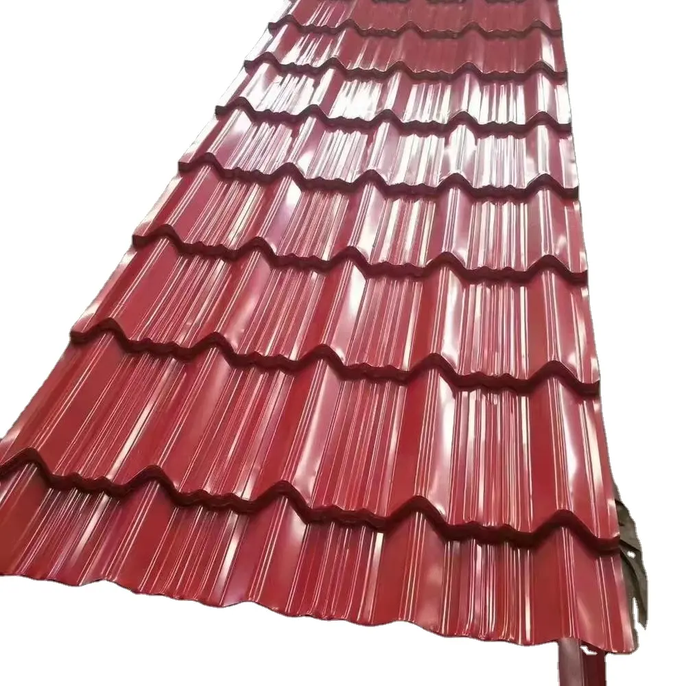 Prix de dédouanement en gros Chine 0.5mm d'épaisseur de long toit de portée feuille de toiture ondulée enduite de couleur feuille de toiture en ciment d'occasion