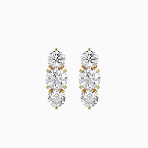 Pendientes de Diamantes de 1.0 Quilates Cada Uno, Sintéticos, Cultivados en Laboratorio, de Lujo, Certificados por IGI, Oro Amarillo Sólido de 14K, Joyería de Boda para Mujer, Regalo - Product Image 1