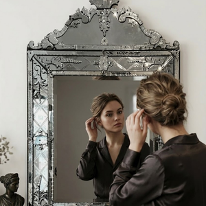 Miroir mural baroque vénitien vintage |   Miroir décoratif en verre de style antique de luxe pour entrée, couloir, salon - Product Image 3