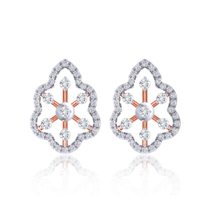 Rose Gold Diamond Stud <b>Earrings</b> Round Brilliant Cut Classic Women's Wedding Jewelry 18K Plated <b>Fine</b> <b>Earrings</b> - Product Image 1