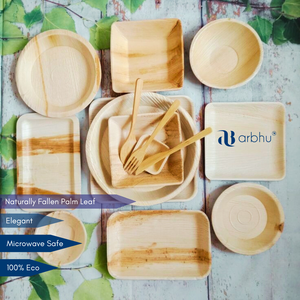 Natural Areca Plate Biodegradable Palm Leaf Tableware Wholesale Bulk Order Eco Friendly Disposable Packaging <b>Dish</b> <b>Set</b> - Product Image 2