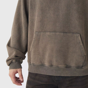 <b>Men's</b> High Quality Heavyweight Cotton Streetwear Fleece Hoodies Custom 400-500 Gsm All Colors Oversized Hoodies - Product Image 4