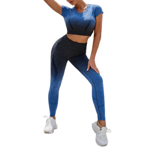 Conjunto de Yoga de 2 Piezas para Mujer, Ropa Deportiva para Gimnasio, Estilo Nuevo, Top Ventas, Logotipo Frontal Sólido, Transpirable y Ecológico - Product Image 5