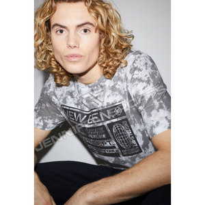 T-shirt en jersey non tissé 240g de haute qualité pour homme, couleur unie, imprimé tie-dye, écologique, séchage rapide, respirant, anti-plis, coupe classique - Product Image 5