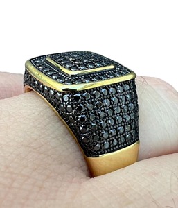 Men's Hip Hop <b>Iced</b> Out <b>Ring</b> 925 Sterling Silver Luxury Rapper Style Statement Jewelry <b>Ring</b> for Streetwear Fashion Looks - Product Image 2