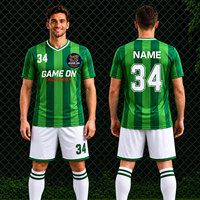 Ensemble de sport en gros : Maillot de football rétro en polyester, maillot de football original par sublimation, uniforme de football vierge à manches courtes personnalisé