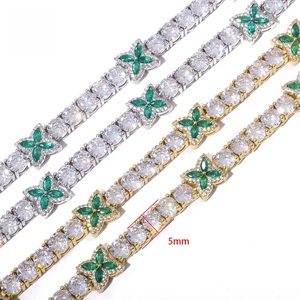 Collier tennis papillon en diamant de laboratoire, argent 925, léger, diamant certifié, émeraude verte, floral, bijoux de luxe pour femmes - Product Image 6
