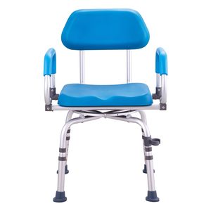 Sedia da Doccia Girevole Leggera con Braccioli Rotanti a 360 Gradi e Sedile Imbottito Antiscivolo per Vasca e Doccia - Product Image 1