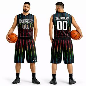 Conjunto de Uniforme de Baloncesto Sublimado Personalizado, Uniforme de Equipo Masculino, Uniforme Deportivo con Tie Dye Naranja y Azul, Transpirable - Product Image 6