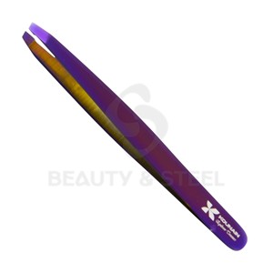 Professional Slanted Tip Eyebrow Tweezers with High-Precision Stainless Steel Construction for Grooming and Hair <b>Removal</b> - Product Image 2