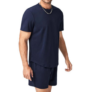 Conjunto de verano para hombre, conjunto de algodón transpirable, camisa de manga corta y pantalones cortos a juego, ropa informal cómoda, conjunto para vacaciones en la playa - Product Image 6