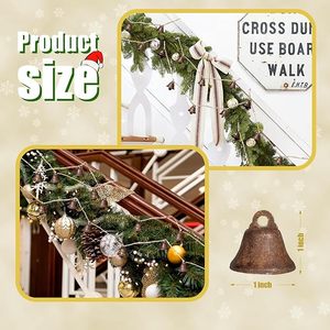 Customizable Vintage Metal Christmas Hanging Bell With Antique Finish For Holiday Home Decorative Display Purpose - Product Image 5