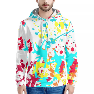Nouveau sweat à capuche tie-dye personnalisé pour homme, pull décontracté en tricot, imprimé spirale jaune et bleu, style poche, sweats à capuche pour homme - Product Image 6