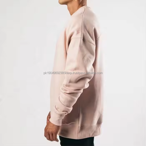 Nouvelle collection automne-hiver, sweat-shirt en molleton de coton et polyester surdimensionné, épaules tombantes, col rond, pull-over - Product Image 6