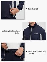 Conjunto Deportivo Transpirable Personalizado para Hombre, Pantalón Largo y Chaqueta con Media Cremallera, Color Sólido, 100% Algodón, Corte Regular, Bolsillos Laterales, Invierno