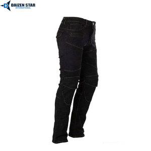 Pantalon de moto en cuir noir pour homme avec protections pour les genoux pour équipement de motard - Product Image 2