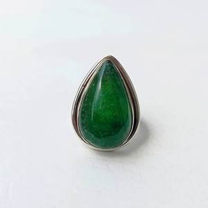 Bague en argent sterling 925 faite à la main fraise verte poire coupe lunette diamant pierre femmes filles fête porter des cadeaux d'anniversaire - Product Image 3