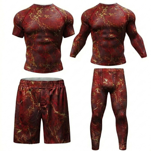 ชุดเสื้อรัดกล้ามเนื้อ MMA คุณภาพสูง แขนสั้นพร้อมกางเกงขาสั้น แขนยาวพร้อมเลกกิ้ง น้ำหนักเบา ระบายอากาศได้ดี สวมใส่สบายสำหรับการฝึกซ้อม - Product Image 5
