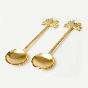 ชุดช้อนส้อมเสิร์ฟสลัดโลหะแบบใหม่ สแตนเลส สำหรับใช้ในครัวและโต๊ะอาหาร - Product Image 2