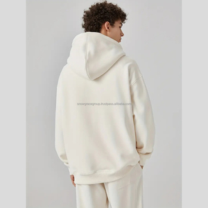 Sudadera con capucha de rizo de algodón con cremallera completa OEM para hombre, Sudadera con capucha informal de talla grande para exteriores, Sudadera con capucha lisa con logotipo personalizado, chándal - Product Image 4