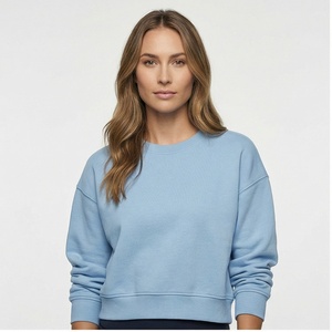 Sudaderas holgadas de gran tamaño con estampado de logotipo personalizado para mujer, jersey de alta calidad, cuello redondo, sudaderas esenciales, sudadera de algodón para mujer - Product Image 1