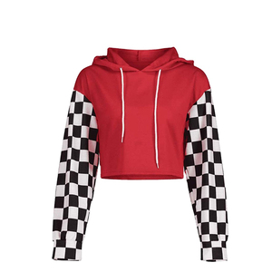 ODM/OEM Vente en gros – Nouveaux sweats à capuche courts en coton pour femmes grandes tailles avec fermeture éclair intégrale, design avant à badges pailletés, style streetwear, logo frontal - Product Image 2