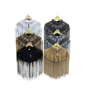 Robe Cape en Dentelle Ornée de Perles et Franges de Haute Qualité 2026 pour Femme, 100% Coton, Tissu Tendance, Disponible en Gros - Product Image 1