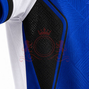 Camiseta de Fútbol para Hombre, Azul, Blanco y Negro, con Bloques de Color, Manga Corta, Cuello en V, Absorbe la Humedad, Poliéster, Ajuste Atlético, para Todas las Temporadas - Product Image 5