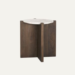 Mesa Consola Moderna de Lujo en Madera de Teca con Tapa de Mármol para Sala de Estar, Hotel y Apartamento - Product Image 2