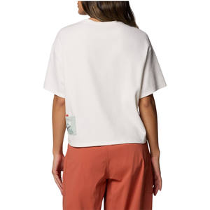 T-shirt utilitaire décontracté pour femme, couleur unie, col rond, manches courtes, coupe ample, rose poudré, haut court en coton - Product Image 4