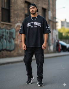 T-shirt en coton délavé de haute qualité Rexfit Sports, logo personnalisé, style vintage, effet délavé, style streetwear - Product Image 3