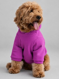 Solid Color Fleece <b>Dog</b> <b>Hoodie</b> Comfortable Leisure Wear All Seasons <b>Dogs</b> Apparel - Product Image 5