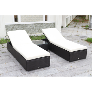 Rattan <b>Sun</b> <b>Loungers</b> Seat <b>Cushion</b> 8cm Wholesale Modern Sunbed Set Garden Furniture Outdoor Steel Frame Carton Packaging Item - Product Image 1