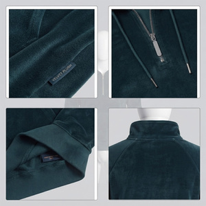 เสื้อฮู้ดผ้าฟลีซแบบสั่งทำขายส่งสำหรับผู้ชาย ผ้าฝ้าย 100% กันลม ระบายอากาศได้ดี ทรงปกติ ชุดวอร์มปักลายดิจิทัลสำหรับฤดูหนาว - Product Image 5