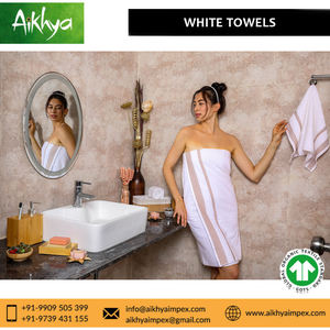 Toalla de baño blanca de lujo de calidad profesional con costuras reforzadas y secado rápido a buen precio - Product Image 6