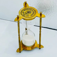 Sablier 3D en laiton massif de 6 pouces |   Pièce de table décorative vintage en fonte pour la remise des diplômes