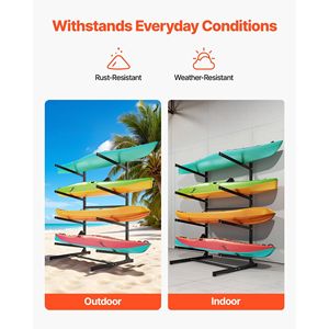 ชั้นวางเรือคายัคแบบหนาพิเศษ รับน้ำหนักได้ 220 ปอนด์ สำหรับใช้ภายใน/ภายนอกอาคาร แบบตั้งพื้น สำหรับเก็บในโรงรถ โรงเก็บของ หรือท่าเรือ - คุณภาพพรีเมียม - Product Image 6