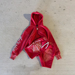 Conjunto de Sudadera Corta con Cremallera y Pantalones Cortos con Bordado 3D Personalizado, Lavado a la Piedra y con Efecto Ácido, Chándal para Hombre - Product Image 6