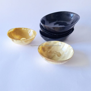 ชามฮอร์นคุณภาพพรีเมียม รักษ์โลก ลายดอกไม้และสไตล์ทะเล ขัดเงา - Product Image 6