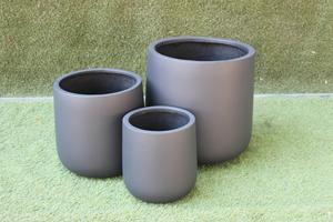 FRP Square Planter Set Modern Grey Matte Finish Lightweight Durable Fiberglass Pots for Garden Indoor Outdoor Home Office Decor - Product Image 3