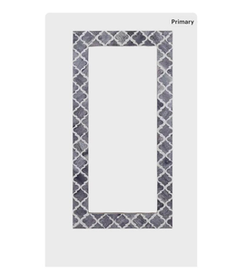 Espejo de pared marroquí hecho a mano con incrustaciones de hueso gris |   Espejo Rectangular con Incrustaciones de Hueso |   Decoración Moderna para el Hogar Estilo Boho - Product Image 4