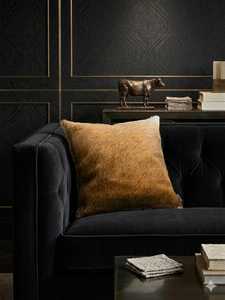 Handmade Hair On Real Cowhide Cushion Laser Engraved <b>Leather</b> Pillow <b>For</b> Luxury Interior Design & Architecture Decor - Product Image 4