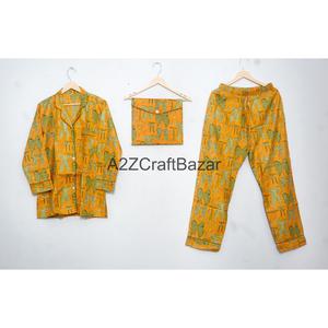 Conjunto de Pijama de 2 Piezas para Mujer, Hecho a Mano, Vintage, 100% Algodón, Diseño Floral Clásico, Manga Larga, Suave y Liso - Product Image 6
