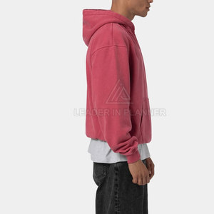 Vente en gros de sweats à capuche pour hommes respirants, délavés à l'acide, style basique, dernière collection, couleur unie, prix abordable - Product Image 4