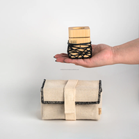 Ensemble de voyage décoratif arabe miniature, brûleur à bois doré Eid Mubarak, fait main, art moderne, antique, boîte rectangulaire polie haut de gamme