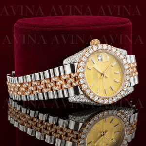 Reloj de Pulsera Mecánico Automático de Lujo con Moissanita de Dos Tonos, Estilo Hip Hop, con Fecha Analógica para Hombre, Piedras de Color D VVS, Pasa el Test de Diamantes - Product Image 3