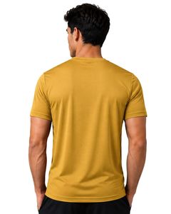 Customized Mustard <b>Yellow</b> Mens Athletic T Shirt Quick Dry Breathable Gym Workout Running Polyester Sports Tee Activewear Top - Product Image 2