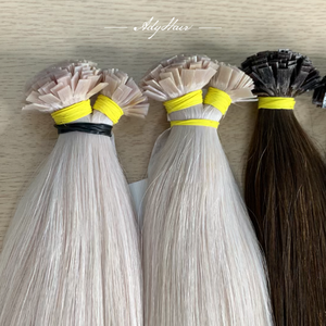 Extensiones de cabello humano virgen de queratina 100% prémium, punta plana, proveedor de fábrica personalizado vietnamita dibujado, venta al por mayor - Product Image 5