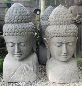 Statue de Bouddha moderne en pierre naturelle, sculpture en grès pour jardin, villa, parc, décoration extérieure, fabriquée en Inde, service après-vente - Product Image 1